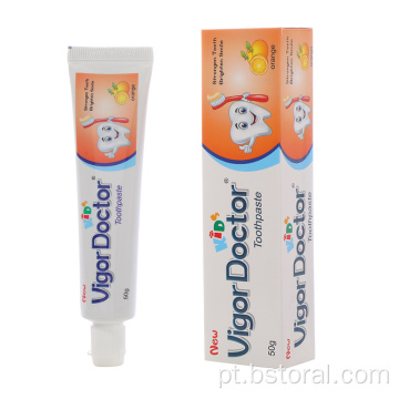 pasta de dente de laranja sem fluorina de cálcio para criança
